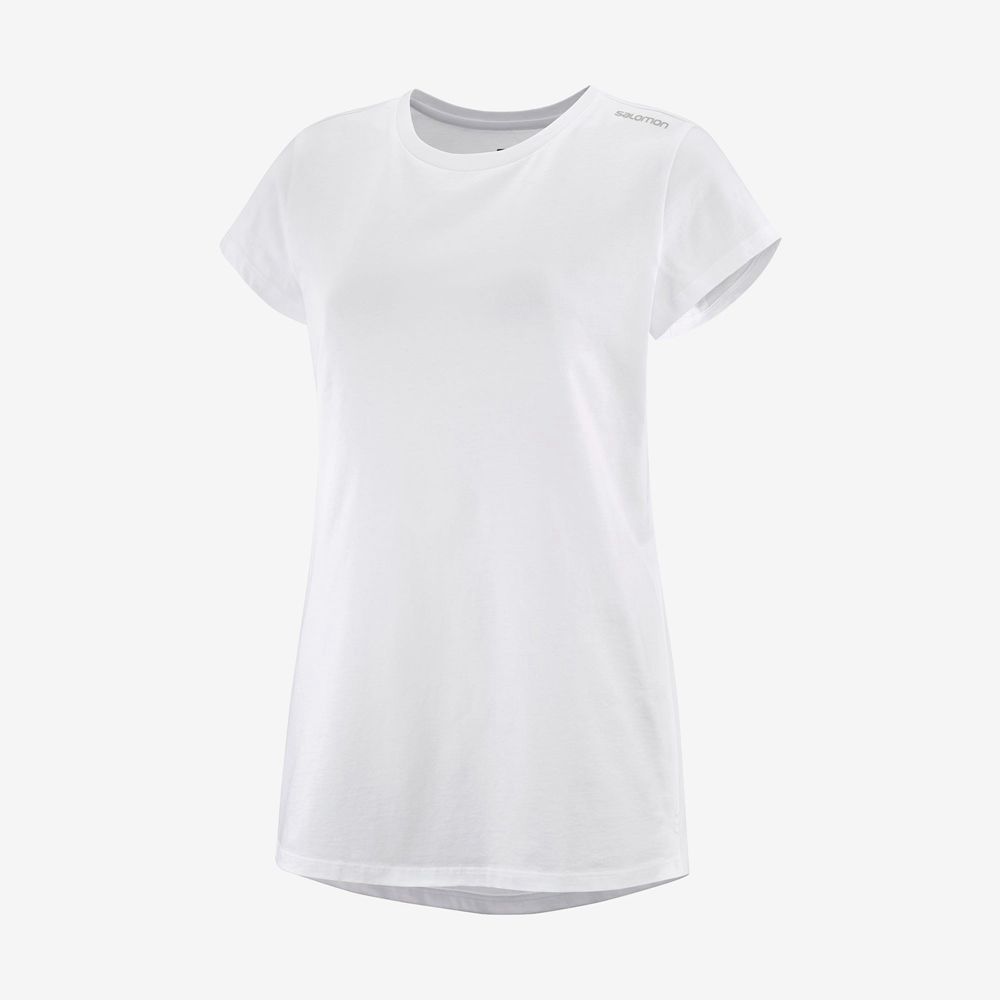 Salomon Israel OUTLIFE SCOOP HEM W - Womens T shirts - White (LYRW-78930)